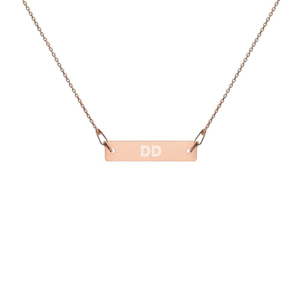 Kinky Cloth 18K Rose Gold / 16" DD Daddy Dominant Engraved Silver Chain Necklace