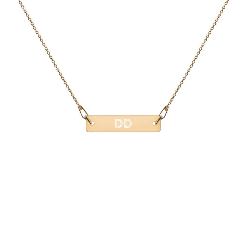 Kinky Cloth 24K Gold / 16" DD Daddy Dominant Engraved Silver Chain Necklace