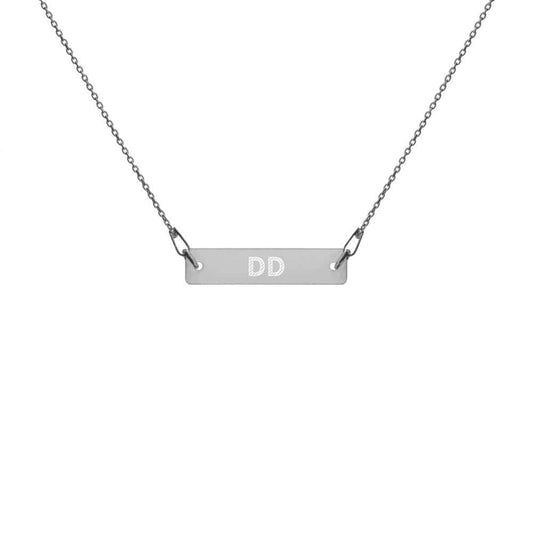 Kinky Cloth Black Rhodium / 16" DD Daddy Dominant Engraved Silver Chain Necklace
