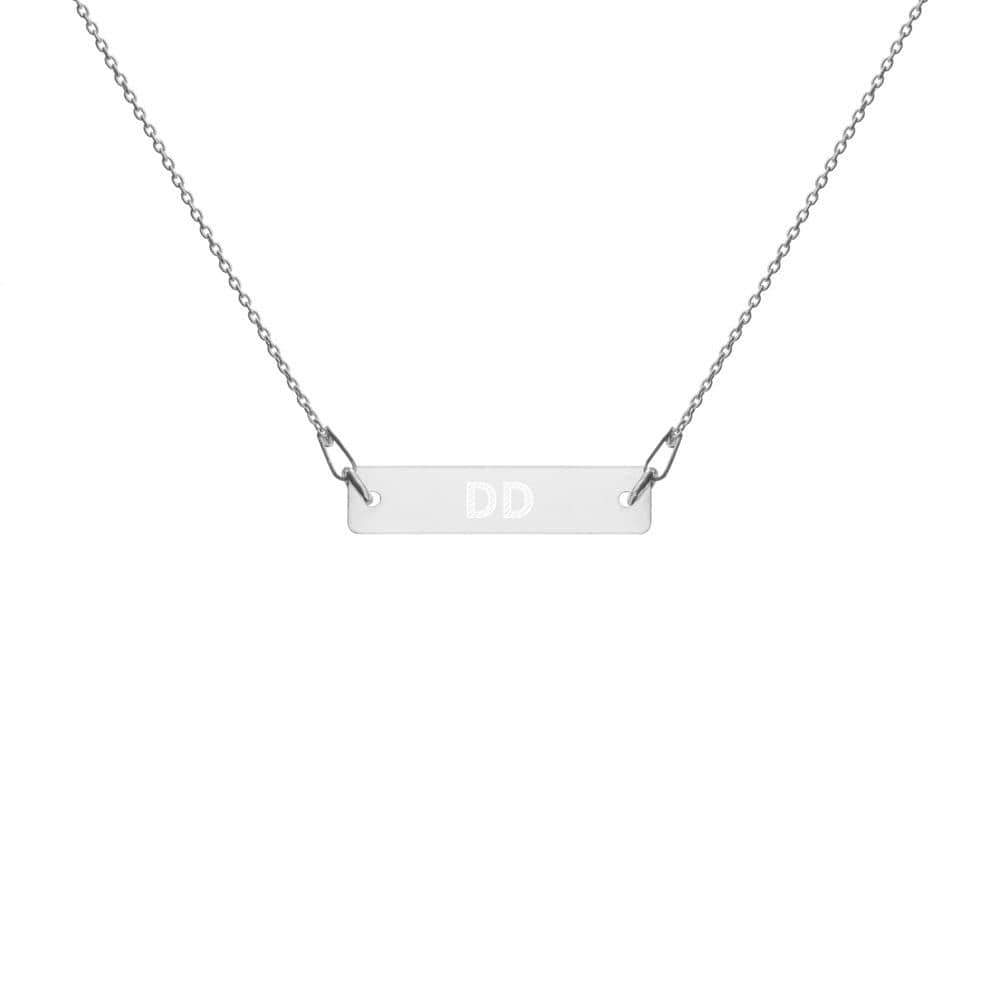 Kinky Cloth White Rhodium / 16" DD Daddy Dominant Engraved Silver Chain Necklace