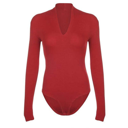 Kinky Cloth 201236202 Red / L Deep V Neck Knitted Bodysuit