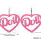 Kinky Cloth Jewelry & Watches Doll Heart Earrings