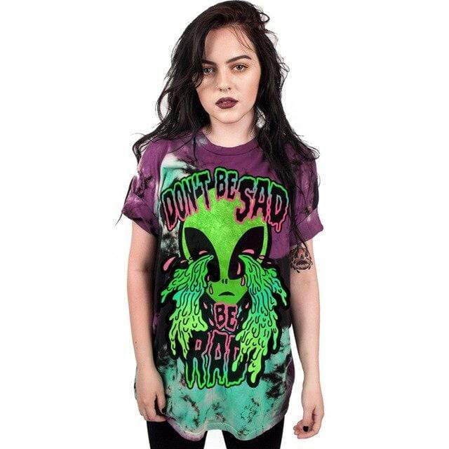 Kinky Cloth T-Shirt Crying alien shirt / L Don't Be Sad Be Rad T-shirt