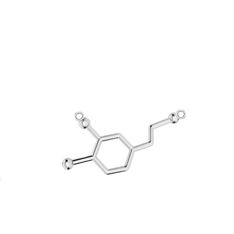 Kinky Cloth Silver(only pendant) Dopamine Molecule Necklace