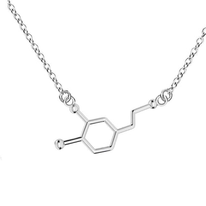 Kinky Cloth Silver Plated Dopamine Molecule Necklace