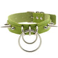 Kinky Cloth 200000162 green Double Ring Spiked Choker