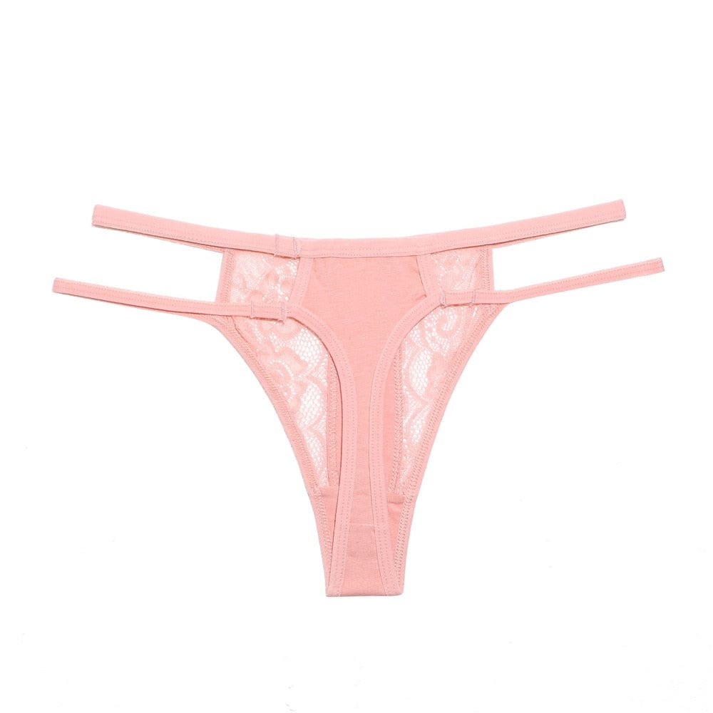 Kinky Cloth Pink / S Double Strip Patchwork G-String Thong