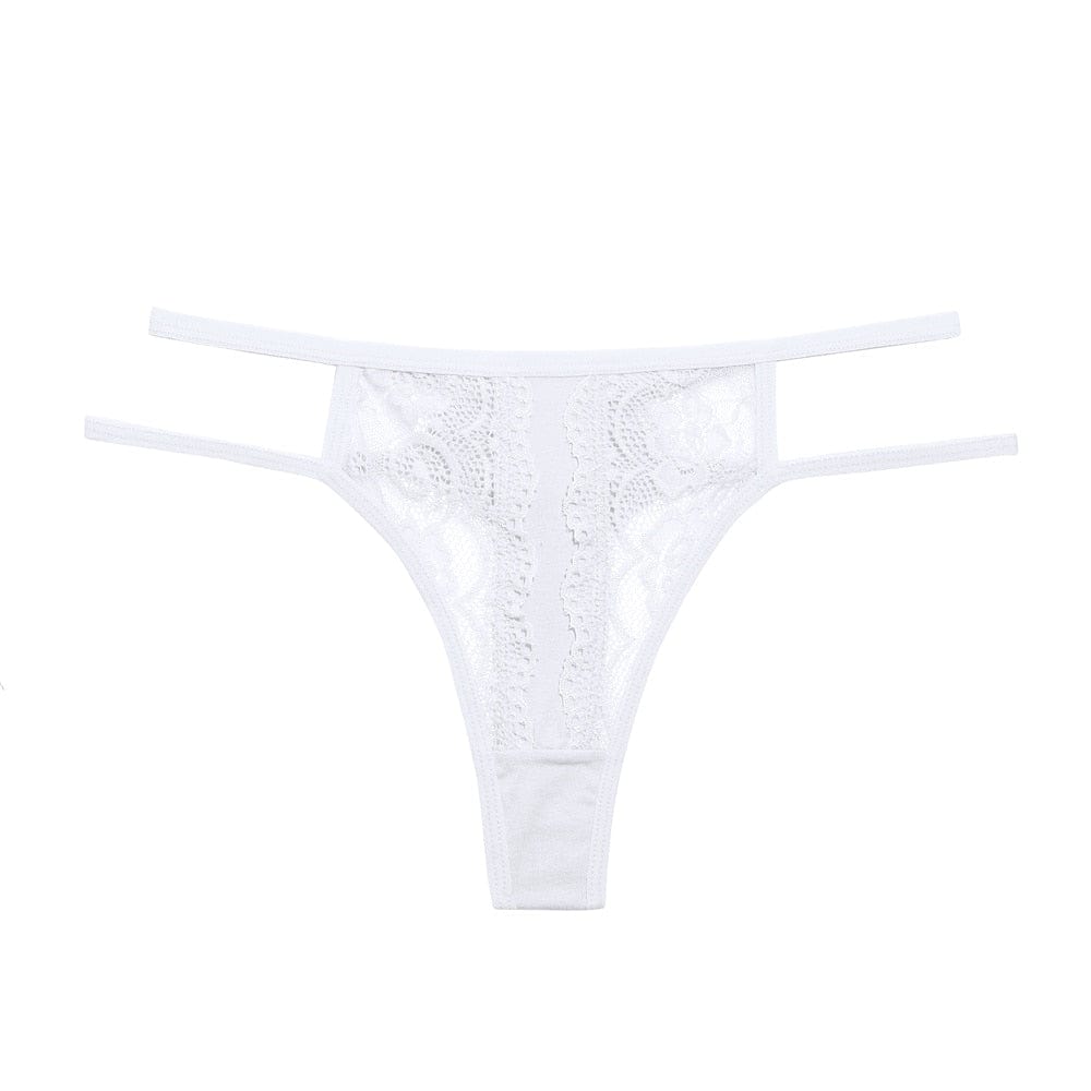 Kinky Cloth White / S Double Strip Patchwork G-String Thong