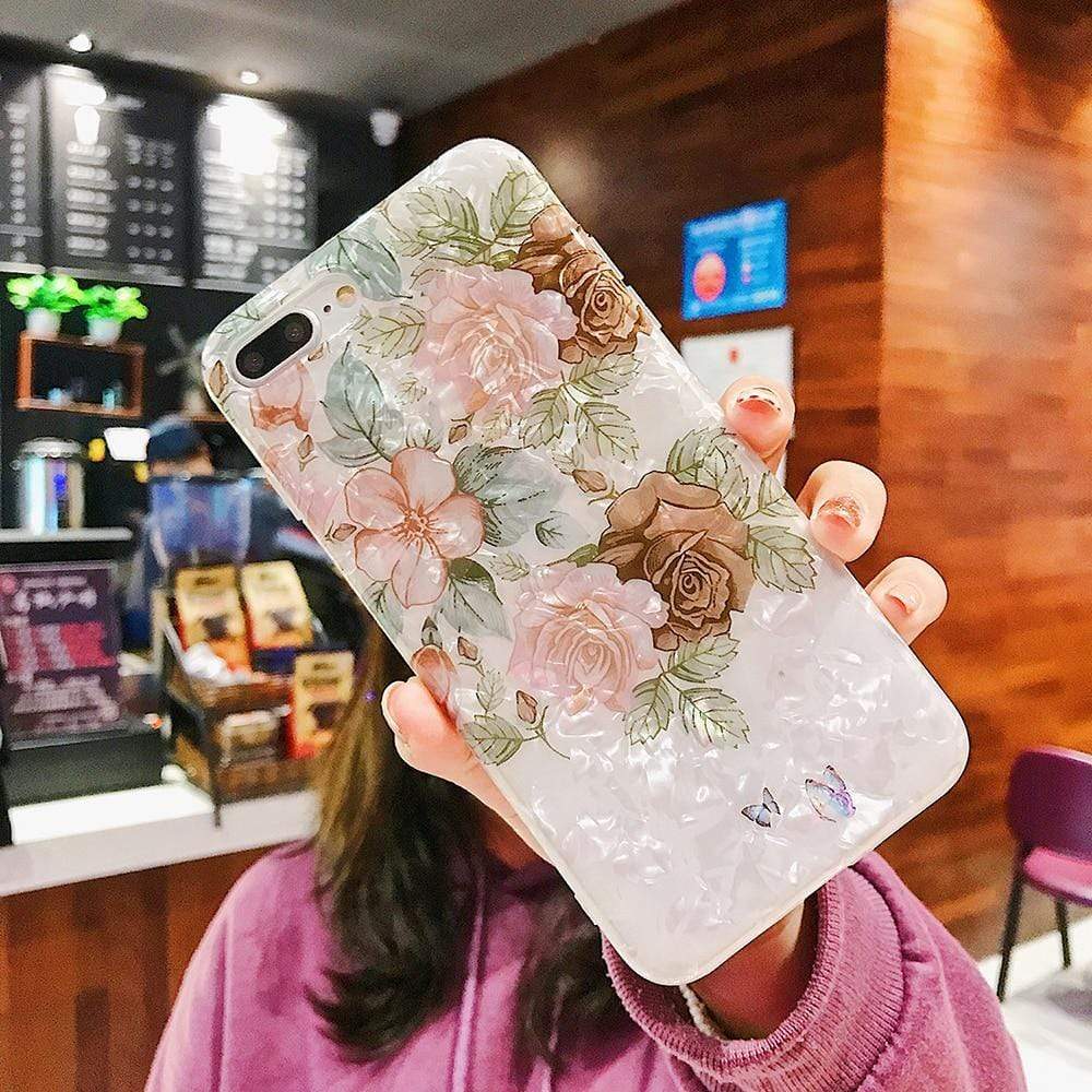 Kinky Cloth 380230 Style4 / For 7 Plus or 8 Plus Dream Shell Vintage Flower iPhone Cases
