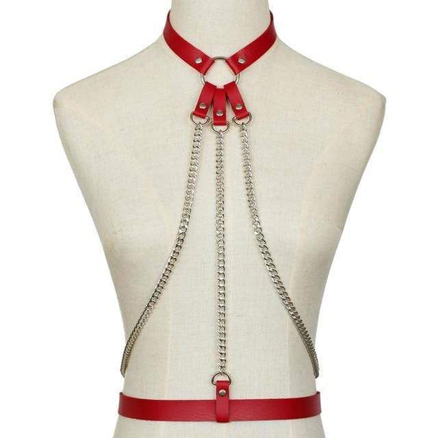 Kinky Cloth Red Dungeoness Harness