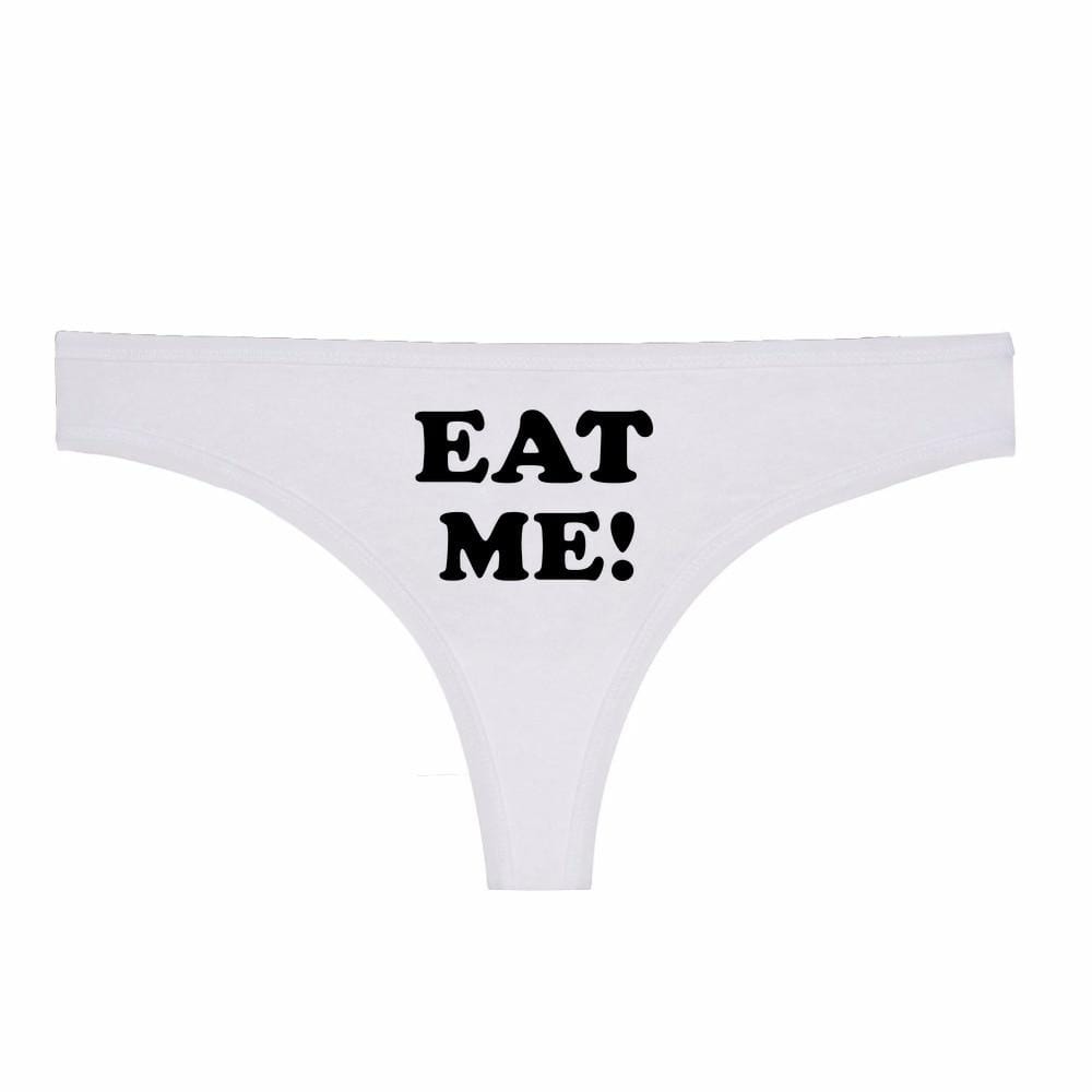 Kinky Cloth 351 White / L Eat Me! Thong Panties