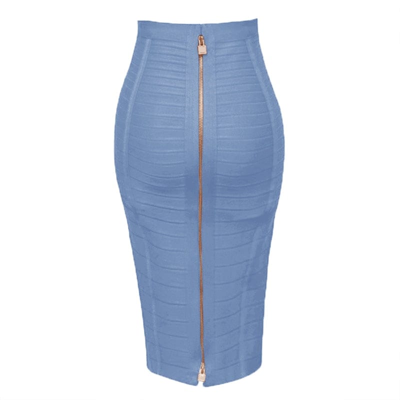 Kinky Cloth Sky Blue / XS Elastic Bandage Zipper Skirt