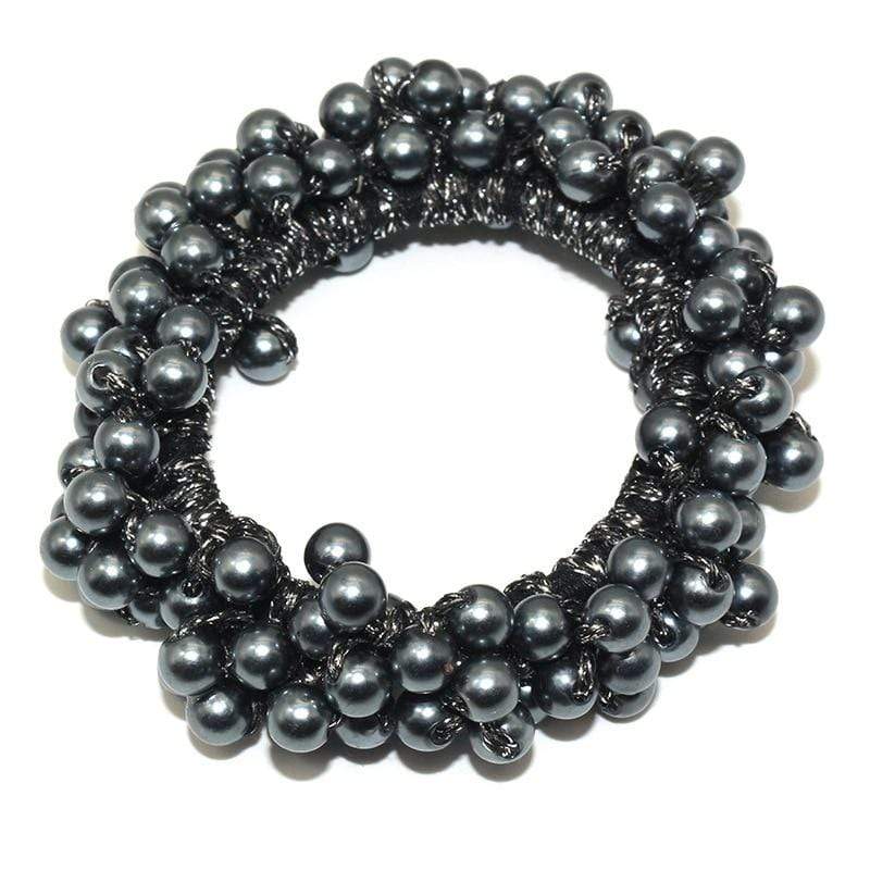 Kinky Cloth 200000395 Dark Gray Elastic Pearl Hair Ties Beads