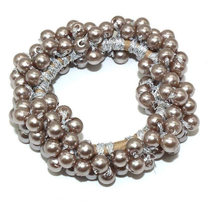 Kinky Cloth 200000395 Light Brown Elastic Pearl Hair Ties Beads