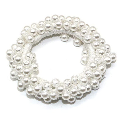 Kinky Cloth 200000395 White Elastic Pearl Hair Ties Beads