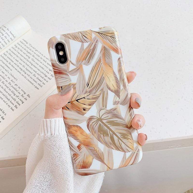Kinky Cloth 380230 Style1 / For 7 Plus or 8 Plus Electroplated Vintage Gold Leaf iPhone Case