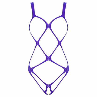 Kinky Cloth 200001800 Purple / One Size Erotic Open Crotch Harness Bodysuit