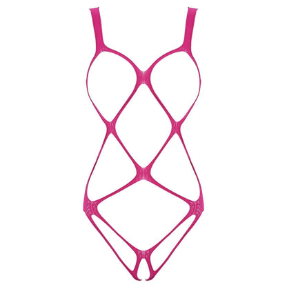 Kinky Cloth 200001800 Rose / One Size Erotic Open Crotch Harness Bodysuit
