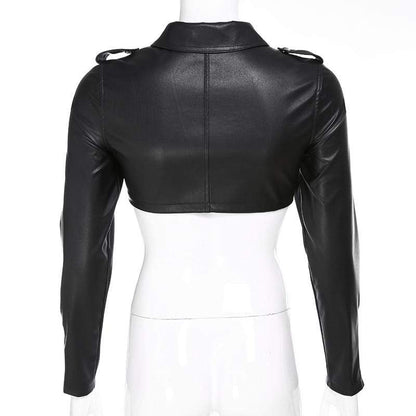 Kinky Cloth 200000801 Faux Leather Cropped Jacket