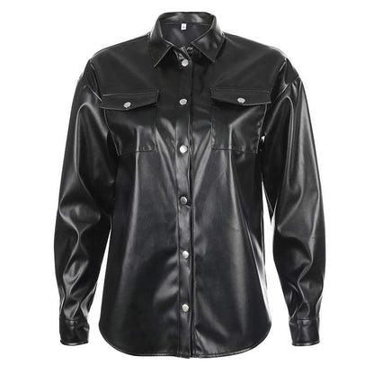 Kinky Cloth 200000346 Faux Leather Shirt With Metal Buttons