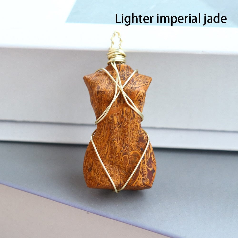 Kinky Cloth imperial jade Feminine Body Crystal Pendant Necklace