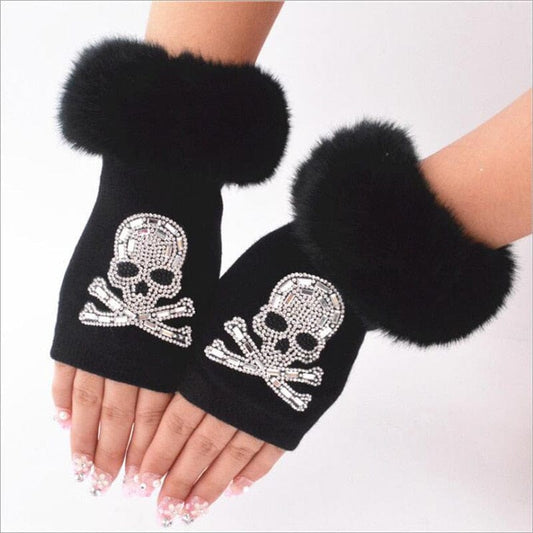 Kinky Cloth Fingerless Knitted Gloves