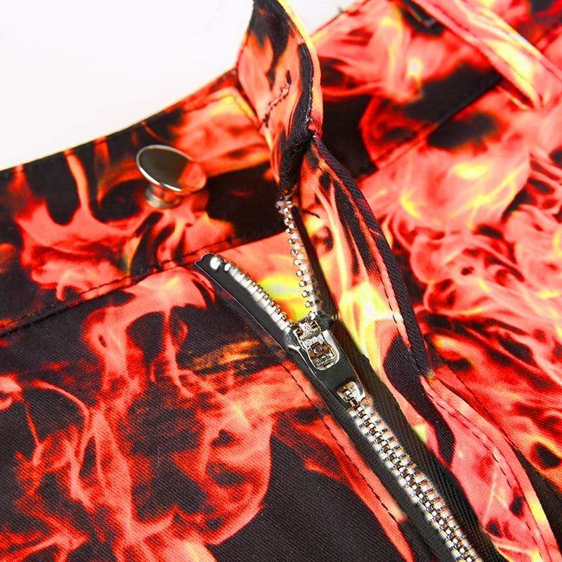 Fire Flame Coat & Skirt Set