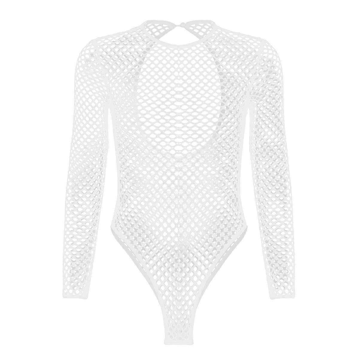 Fishnet High Cut Lingerie Bodysuit