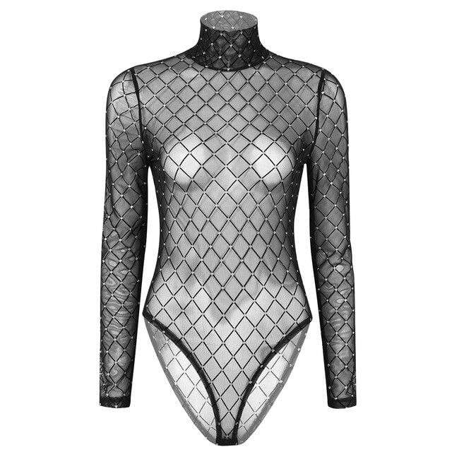 Fishnet Rhombic Bodysuit
