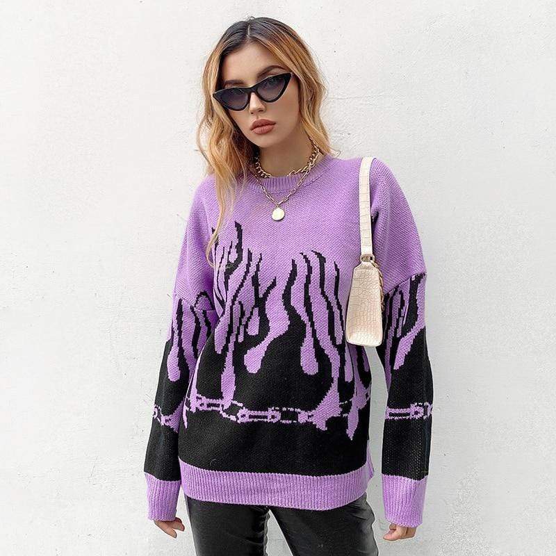 Kinky Cloth 200000373 Flame Knitted Oversized Sweater
