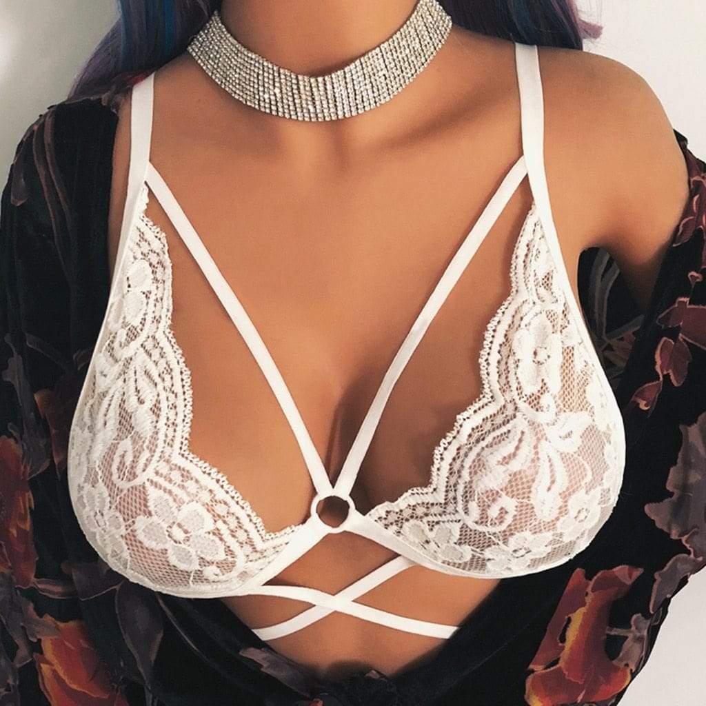 Kinky Cloth Harnesses Floral Lace Bralette