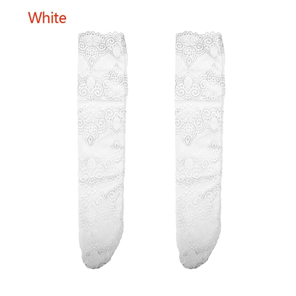 Kinky Cloth 200000866 White Floral Lace Hollow Long Socks