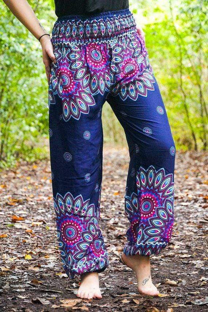 Tan Smokey Clothing Floral Mandala Yoga Harem Pants