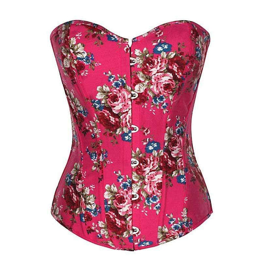 Kinky Cloth 200001885 Pink / L Flower Overbust Corsets