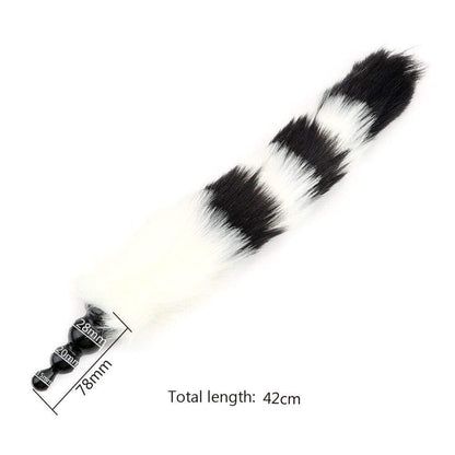 Striped Fox Beaded Long Tail Plug