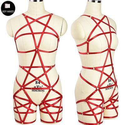 Kinky Cloth Harnesses N0125red / One Size Fractal Body Harness