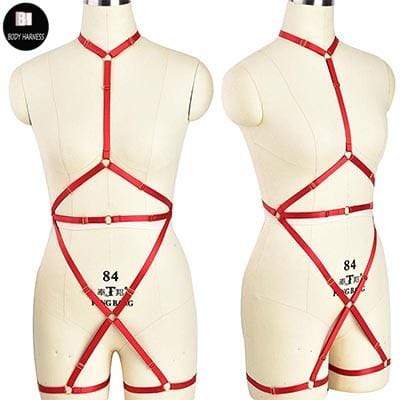 Kinky Cloth Harnesses N0131red / One Size Fractal Body Harness