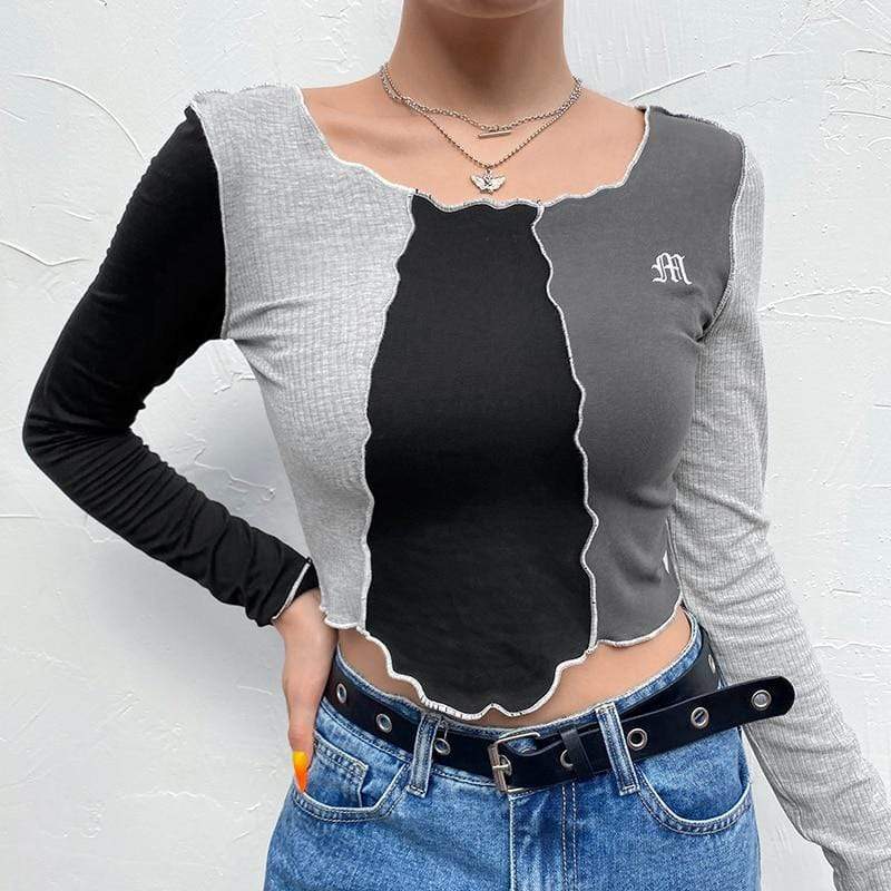 Kinky Cloth 200000791 Frill Long Sleeve Crop Shirt