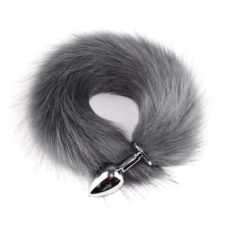 Kinky Cloth Black Furry Fox Tail