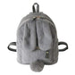Kinky Cloth Bags & Wallets Grey Fuzzy Bunny Backpack