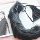 Kinky Cloth Fox tail Black / One Size Fuzzy Tail Thongs