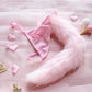 Kinky Cloth Fox tail Pink / One Size Fuzzy Tail Thongs
