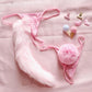 Kinky Cloth Rabbit tail Pink / One Size Fuzzy Tail Thongs
