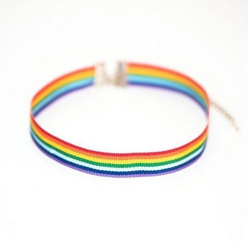 Gay Pride LGBT Rainbow Choker at Kinky Cloth