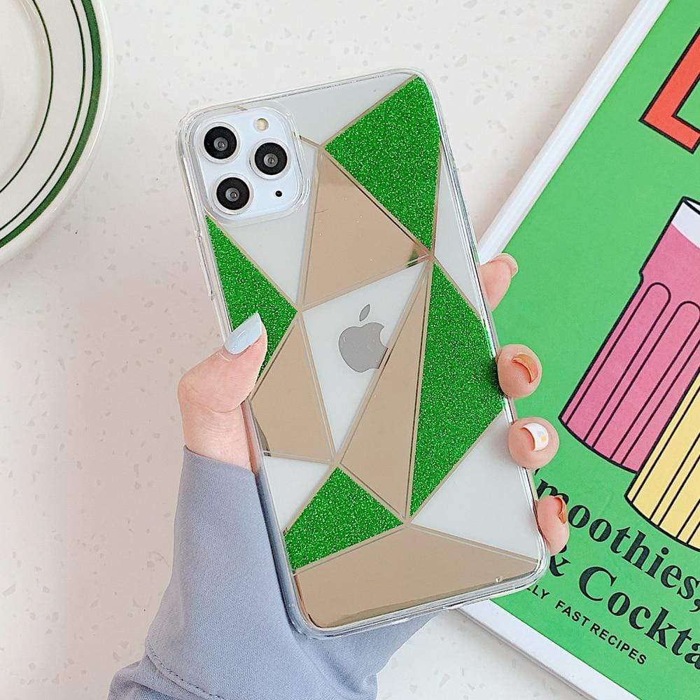 Kinky Cloth 380230 Green / For 7 Plus or 8 Plus Geometric Glitter iPhone Case