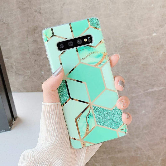 Kinky Cloth 380230 Green / For Note 10 Pro Geometric Marble Texture Samsung Case