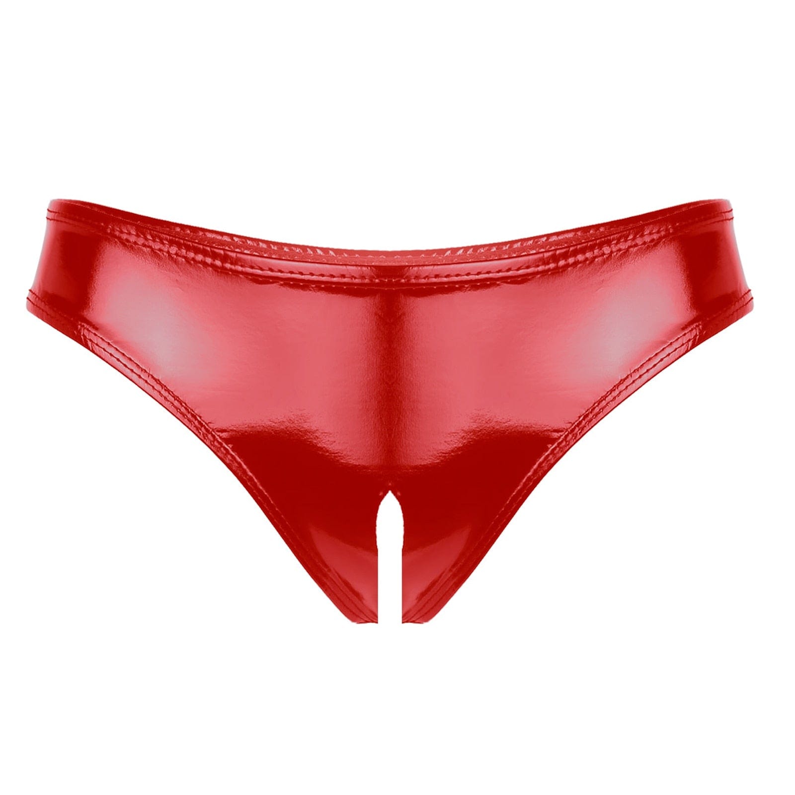 Kinky Cloth Red C / S Glossy Open Crotch Lingerie Set
