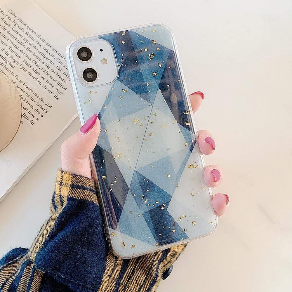 Kinky Cloth 380230 Style5 / For 7 Plus or 8 Plus Gold Foil Geometric Marble iPhone Case