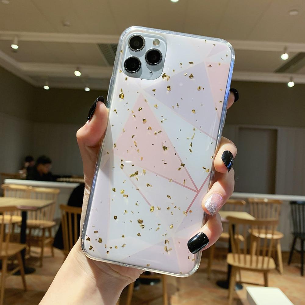 Kinky Cloth 380230 Style7 / For 7 Plus or 8 Plus Gold Foil Geometric Marble iPhone Case