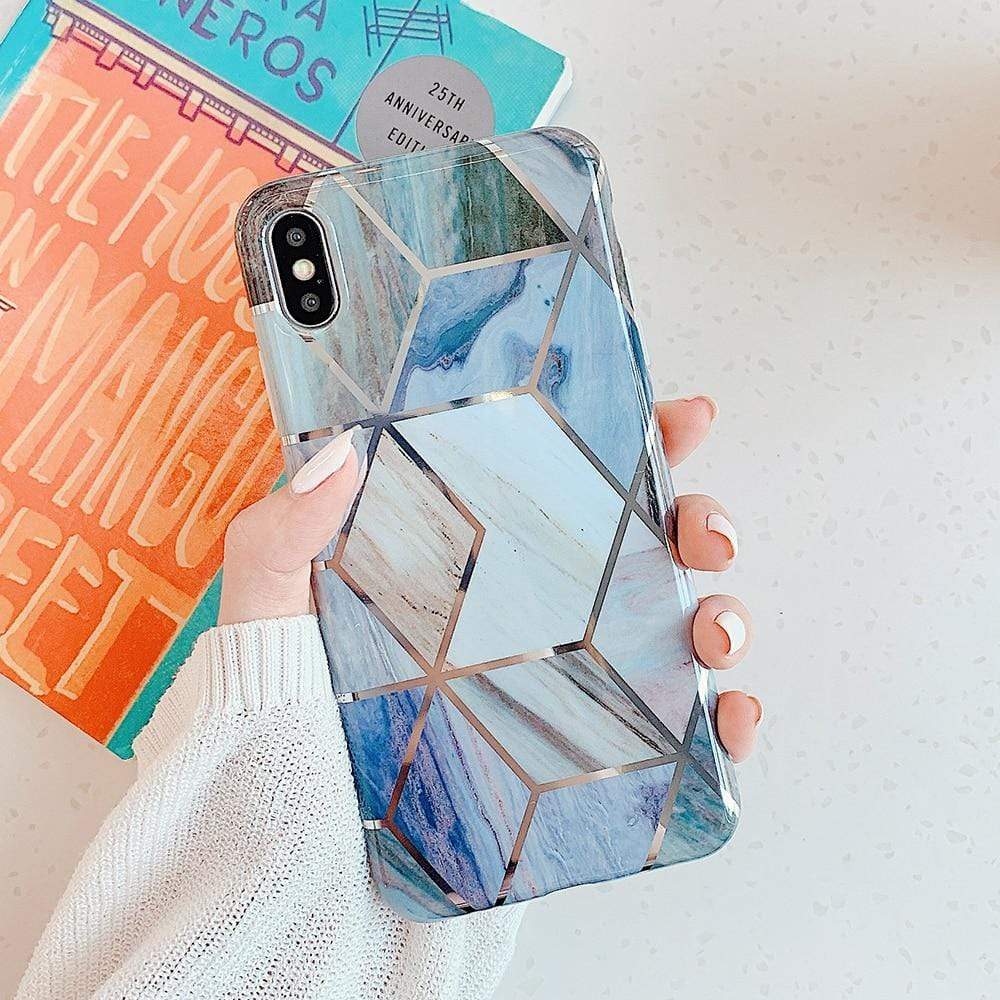 Kinky Cloth 380230 Style1 / For 7 Plus or 8 Plus Gold Geometric Marble Phone iPhone Cases